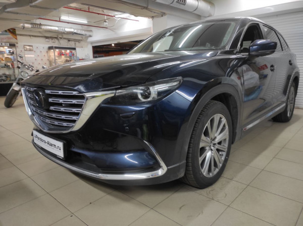 Mazda CX-9 2021 установка сигнализации Pandora DXL-4710 и замка капота